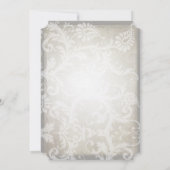 書道ガーランドダマスクブラウン紙結婚ズ 招待状 (裏面)