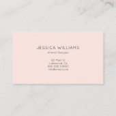 書道ガーリープロフェッショナル赤面ピンク 名刺 (裏面)