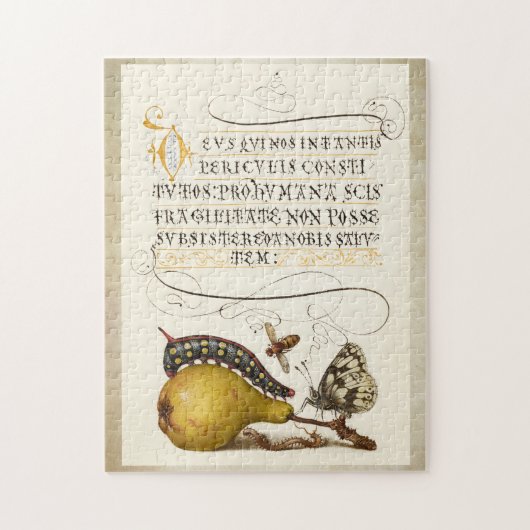 書道ギルドイニシャルヴィンテージ梨のバグ ジグソーパズル (縦)