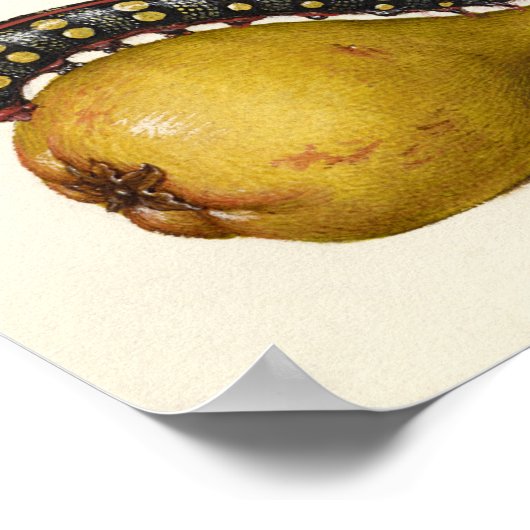 書道ギルドイニシャルヴィンテージ梨のバグ ポスター (角)