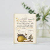 書道ギルドイニシャルヴィンテージ梨のバグ ポストカード (スタンド正面)