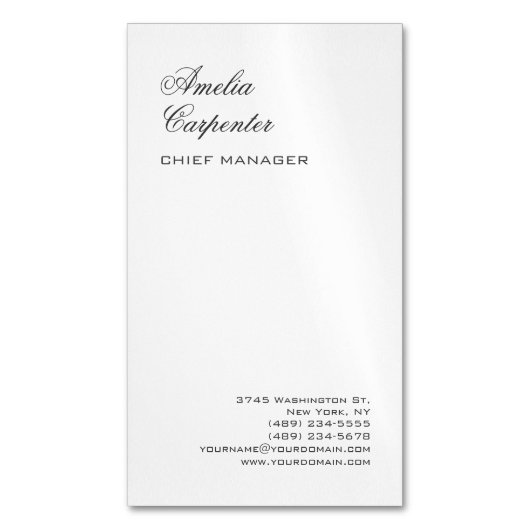 書道クラシカルミニマルプロフェッショナル マグネット名刺 (正面縦)