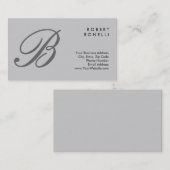 書道クラシカルモノグラムグレー名刺 名刺 (正面/裏面)