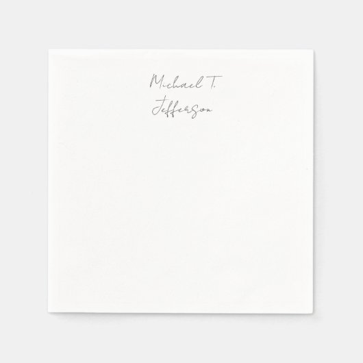 書道クラシカル平エレガント野シンプル スタンダードカクテルナプキン (正面)