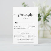 書道クラシックのメ結婚ニュー選択の返信 出欠カード (スタンド正面)