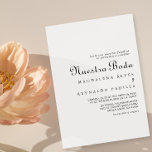 書道クラシックミニマリストヌエストラボダ 招待状<br><div class="desc">この書道クラシックミニマリストnuestra boda招待は素朴な人に最適結婚である。このデザインはエレガントイベントを飾る書道フォントを備えている。</div>