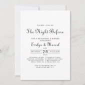 書道クラシックミニマリストリハーサルディナー 招待状 (正面)