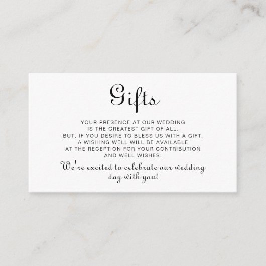 書道クラシックミニマル結婚式 エンクロージャーカード (正面)