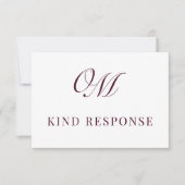 書道クラシックモダン結婚の 出欠カード (正面)