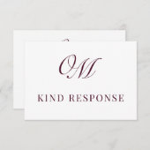 書道クラシックモダン結婚の 出欠カード (正面/裏面)