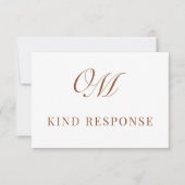 書道クラシックモダン結婚の 出欠カード (正面)