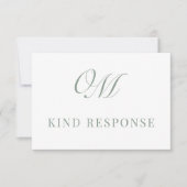 書道クラシックモダン結婚の 出欠カード (正面)