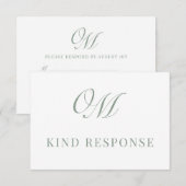 書道クラシックモダン結婚の 出欠カード (正面/裏面)