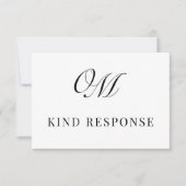 書道クラシックモダン結婚の 出欠カード (正面)