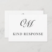 書道クラシックモダン結婚の 出欠カード (正面/裏面)