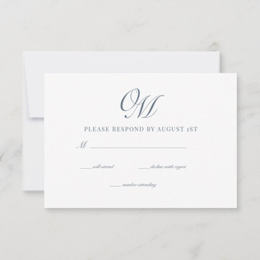 書道クラシックモダン結婚の 出欠カード (裏面)