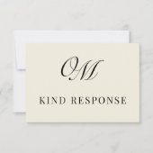 書道クラシックモダン結婚の 出欠カード (正面)