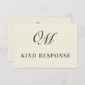 書道クラシックモダン結婚の 出欠カード (正面/裏面)