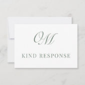 書道クラシックモダン結婚の 出欠カード (正面)