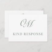 書道クラシックモダン結婚の 出欠カード (正面/裏面)