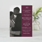 書道クラシック写真エレガントな結婚式 招待状 (スタンド正面)