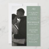 書道クラシック写真エレガントな結婚式 招待状 (正面)