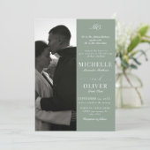 書道クラシック写真エレガントな結婚式 招待状 (スタンド正面)