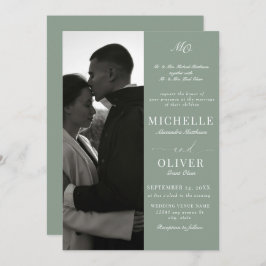 書道クラシック写真エレガントな結婚式 招待状