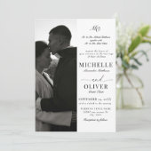 書道クラシック写真エレガントな結婚式 招待状 (スタンド正面)