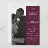 書道クラシック写真エレガントな結婚式 招待状 (正面)