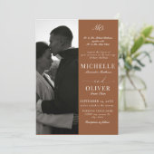 書道クラシック写真エレガントな結婚式 招待状 (スタンド正面)