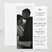 書道クラシック写真エレガントな結婚式 招待状 (正面/裏面)