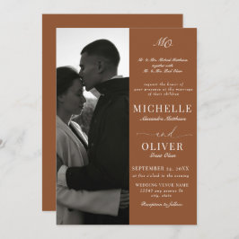 書道クラシック写真エレガントな結婚式 招待状