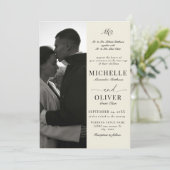 書道クラシック写真エレガントな結婚式 招待状 (スタンド正面)