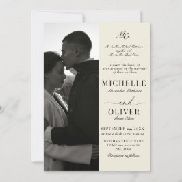 書道クラシック写真エレガントな結婚式 招待状