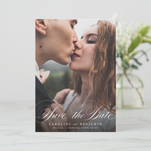 書道クラシック写真結婚式の日付を保存 セーブザデート (スタンド正面)