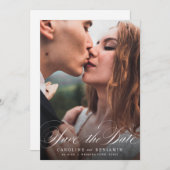 書道クラシック写真結婚式の日付を保存 セーブザデート (正面/裏面)