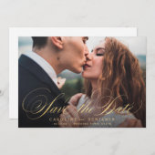 書道クラシック写真結婚式の日付を保存 セーブザデート (正面/裏面)