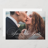 書道クラシック写真結婚式の日付を保存 セーブザデート (正面/裏面)