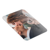 書道クラシック写真結婚式の日付mを保存 マグネット (右側)