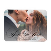 書道クラシック写真結婚式の日付mを保存 マグネット (横)