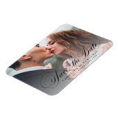 書道クラシック写真結婚式の日付mを保存 マグネット (左側)