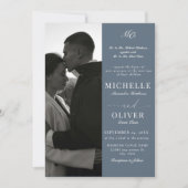 書道クラシック写真QRコードエレガントな結婚式 招待状 (正面)