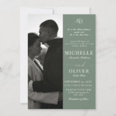 書道クラシック写真QRコードエレガントな結婚式 招待状 (正面)