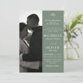 書道クラシック写真QRコードエレガントな結婚式 招待状 (スタンド正面)