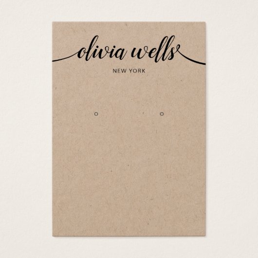 書道クラフトタイポグラフィイヤリングディスプレイカード (正面)