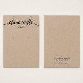 書道クラフトタイポグラフィイヤリングディスプレイカード (正面&裏面)