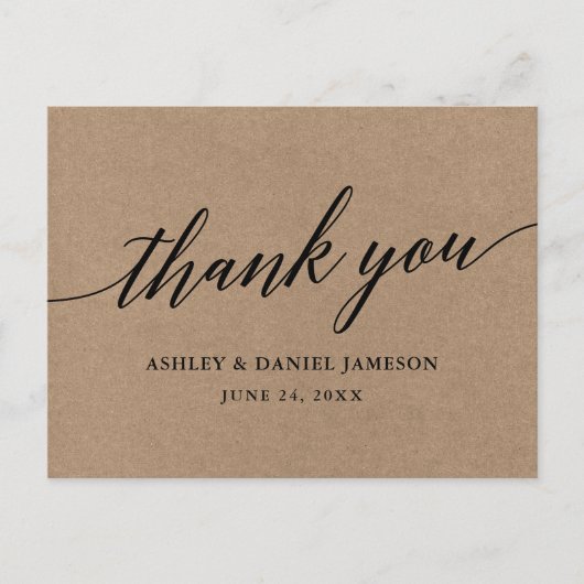 書道クラフト結婚の感謝はがき シーズンポストカード (正面)