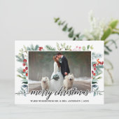 書道クリスマスの結婚緑の写真 シーズンカード (スタンド正面)