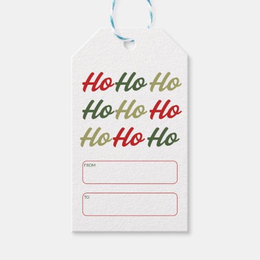 書道クリスマスの Ho Ho Ho ギフトタグ (正面)